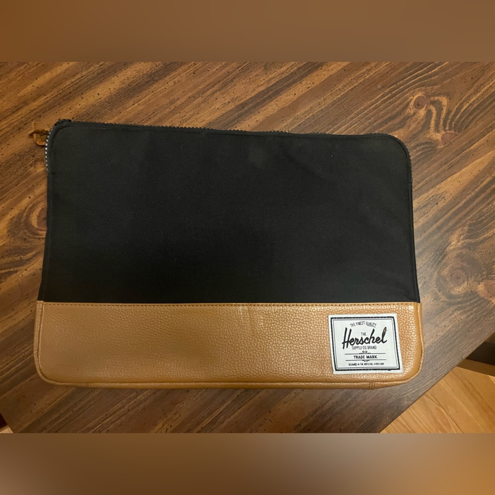 Herschel Supply Company Black and Tan Men's leather/canvas laptop Bag